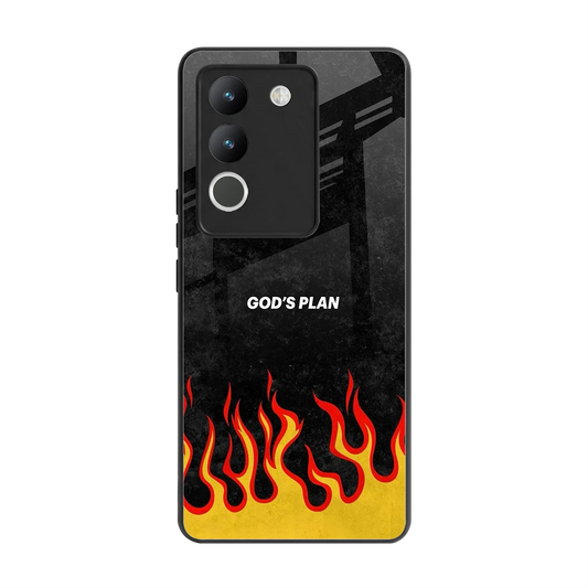 Gods Plan back phone cover | glass case for vivo y200 5g