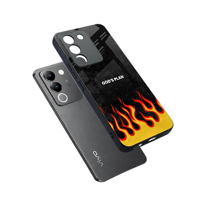 Gods Plan sleek vivo y200 5g cover with tempered glass back and TPU edges