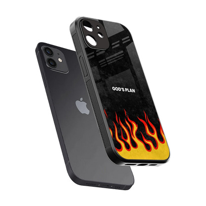Gods Plan sleek iphone 11 cover with tempered glass back and TPU edges