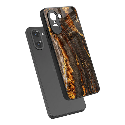 Golden Blaze sleek oneplus nord ce5 5g cover with tempered glass back and TPU edges