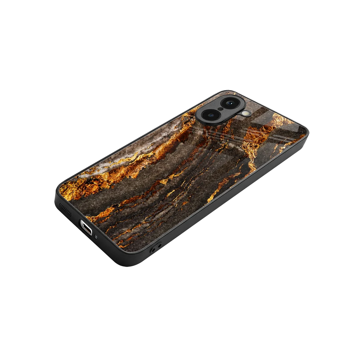 Golden Blaze stylish phone case for oneplus nord ce5 5g | glossy glass and slim fit