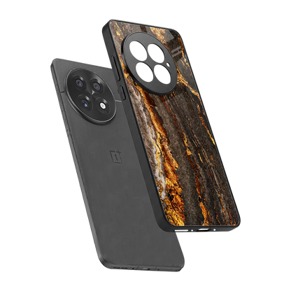 Golden Blaze sleek oneplus 13 cover with tempered glass back and TPU edges