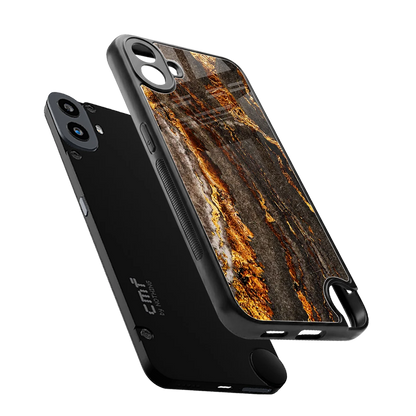 Golden Blaze sleek cmf nothing phone 1 cover with tempered glass back and TPU edges