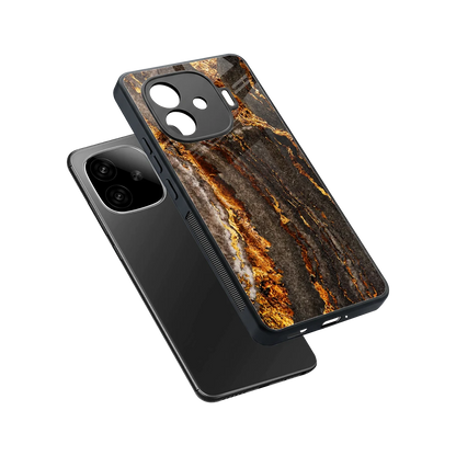 Golden Blaze sleek iqoo neo 10r 5g cover with tempered glass back and TPU edges