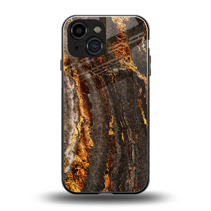 Golden Blaze back phone cover | glass case for iphone 13 mini