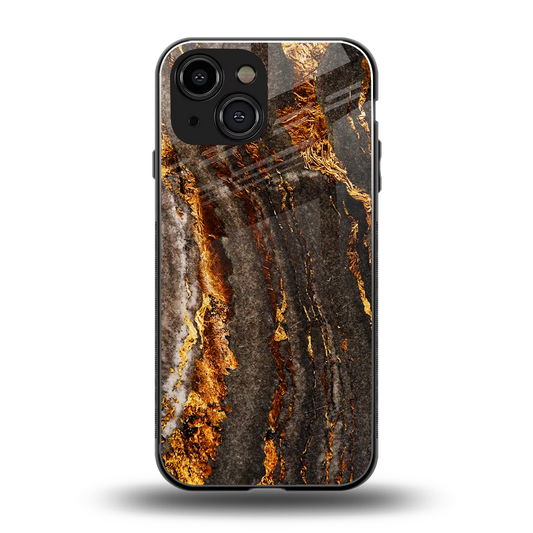 Golden Blaze back phone cover | glass case for iphone 12 mini