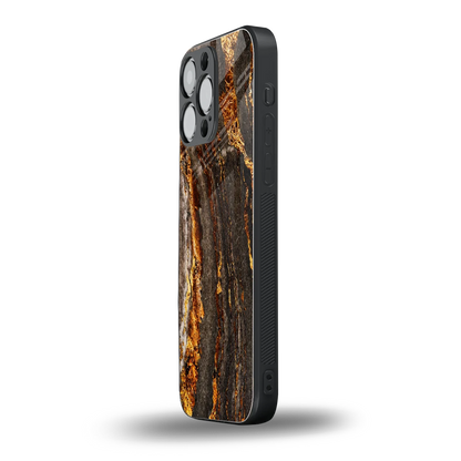 Golden Blaze iphone 14 pro max mobile cover | shockproof glass phone case