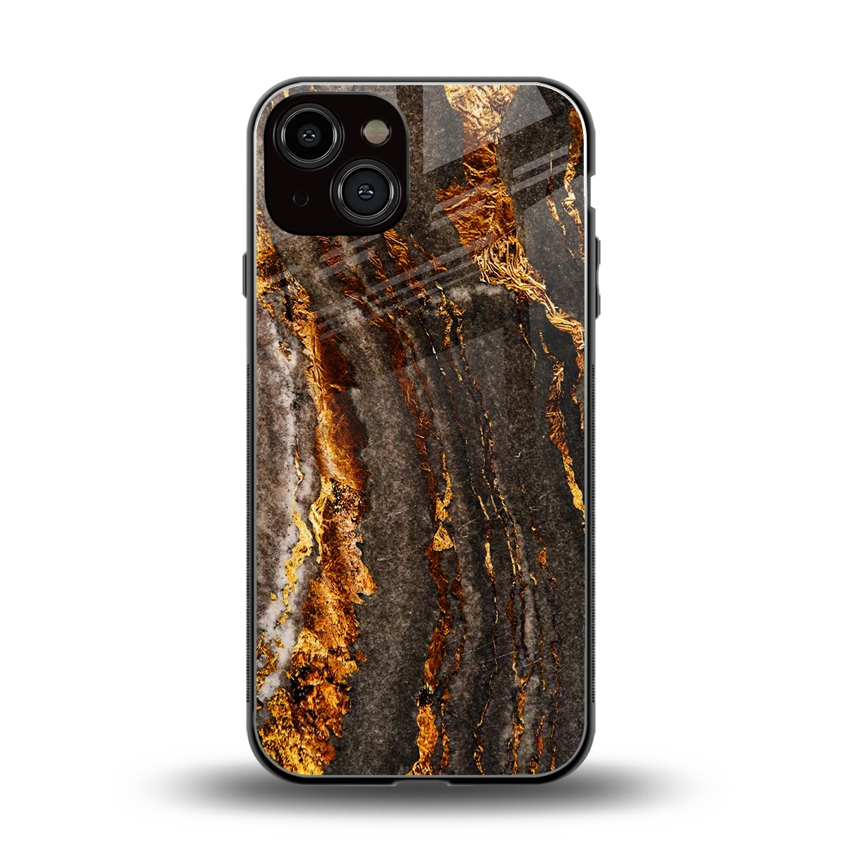 Golden Blaze back phone cover | glass case for iphone 14