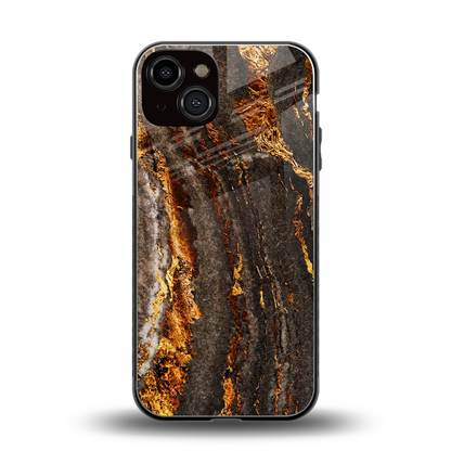 Golden Blaze back phone cover | glass case for iphone 14
