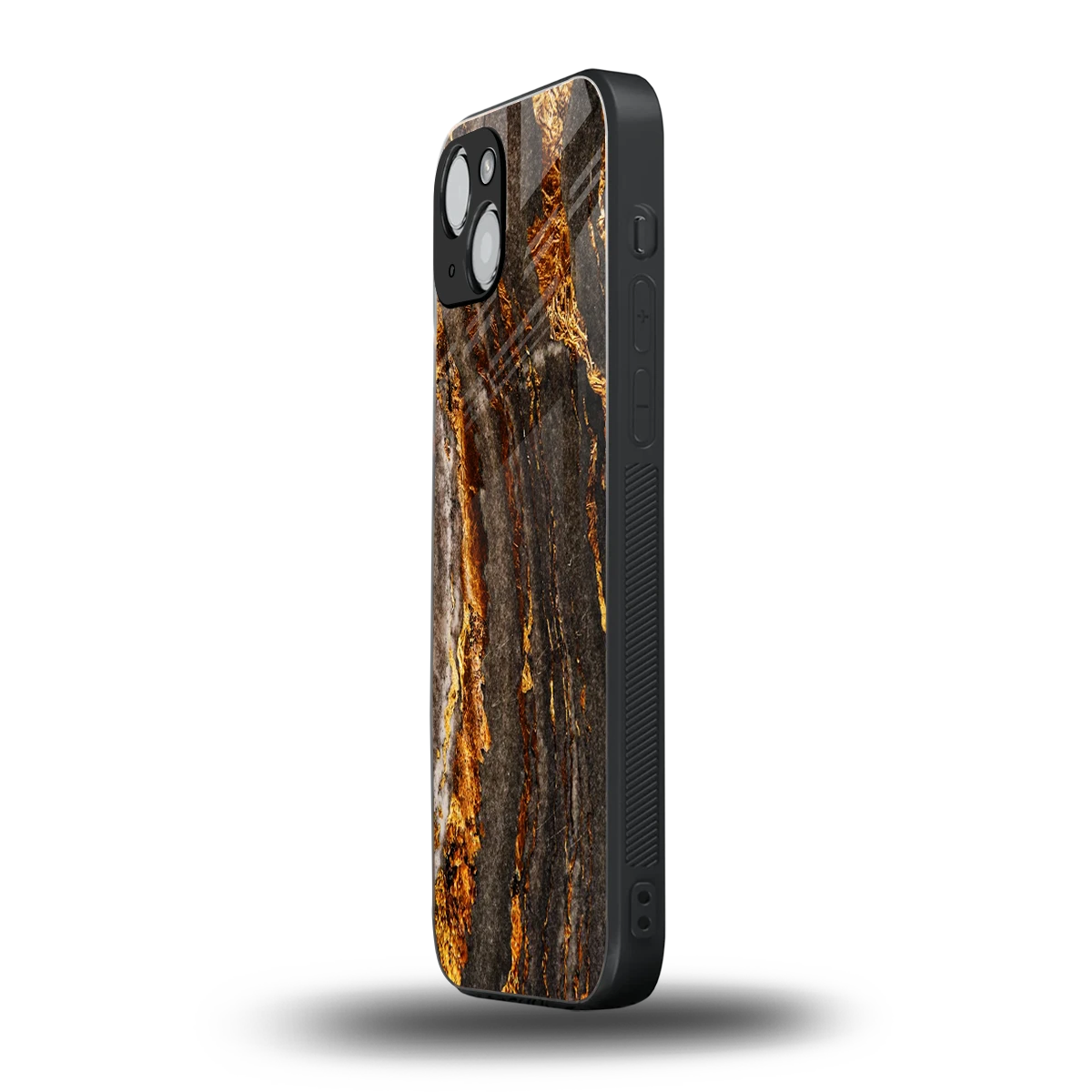 Golden Blaze iphone 14 plus mobile cover | shockproof glass phone case
