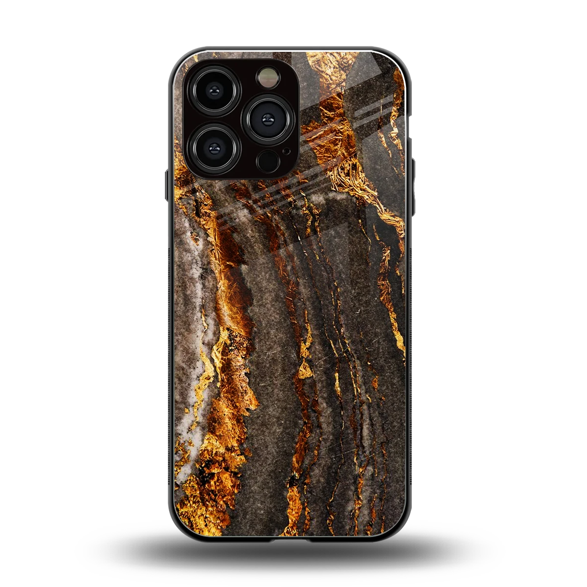 Golden Blaze back phone cover | glass case for iphone 15 pro max
