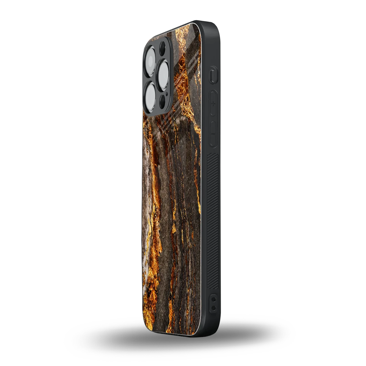 Golden Blaze iphone 15 pro max mobile cover | shockproof glass phone case