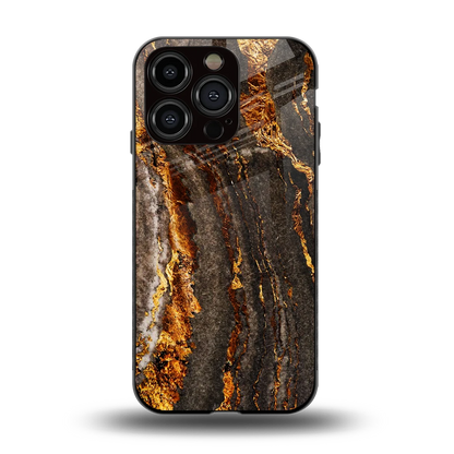 Golden Blaze back phone cover | glass case for iphone 15 pro