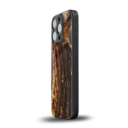 Golden Blaze iphone 15 pro mobile cover | shockproof glass phone case