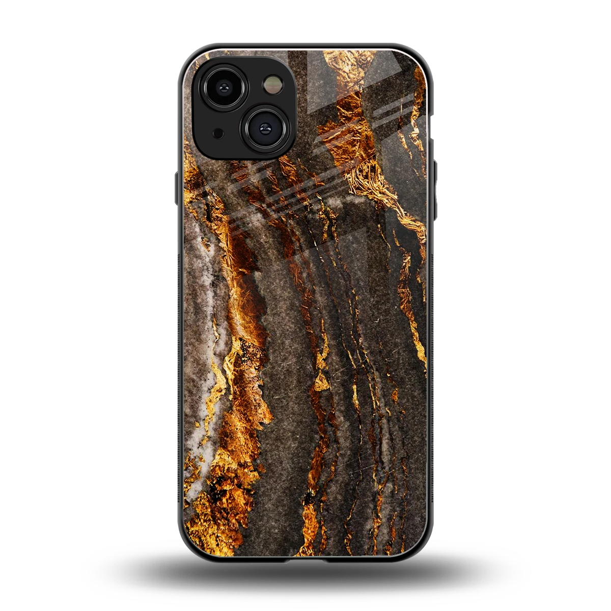 Golden Blaze back phone cover | glass case for iphone 15