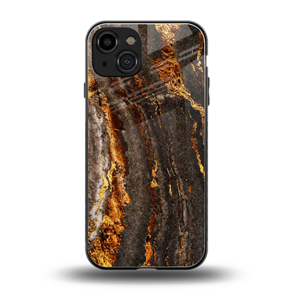 Golden Blaze back phone cover | glass case for iphone 15