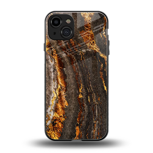 Golden Blaze back phone cover | glass case for iphone 15