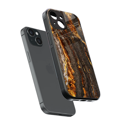 Golden Blaze sleek iphone 15 cover with tempered glass back and TPU edges