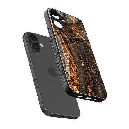Golden Blaze sleek iphone 16 plus cover with tempered glass back and TPU edges