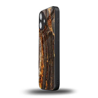 Golden Blaze iphone 16 plus mobile cover | shockproof glass phone case