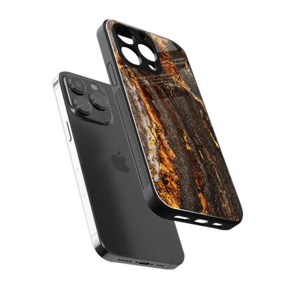 Golden Blaze sleek iphone 16 pro max cover with tempered glass back and TPU edges