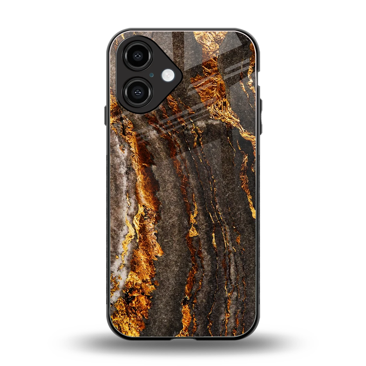 Golden Blaze back phone cover | glass case for iphone 16
