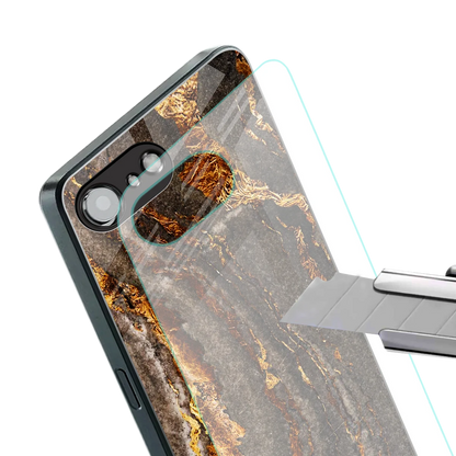 Golden Blaze stylish phone case for iphone 16e | glossy glass and slim fit