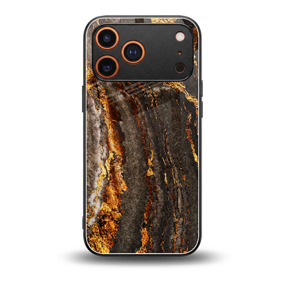 Golden Blaze back phone cover | glass case for iphone 17 pro