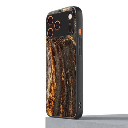 Golden Blaze iphone 17 pro max mobile cover | shockproof glass phone case