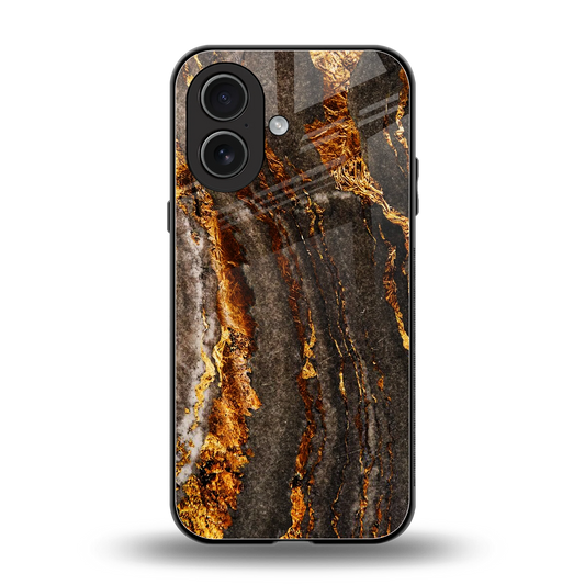 Golden Blaze back phone cover | glass case for iphone 17