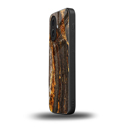 Golden Blaze iphone 17 mobile cover | shockproof glass phone case