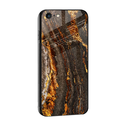 Golden Blaze sleek iphone 6 cover with tempered glass back and TPU edges