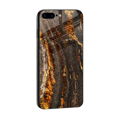 Golden Blaze sleek iphone 7 plus cover with tempered glass back and TPU edges