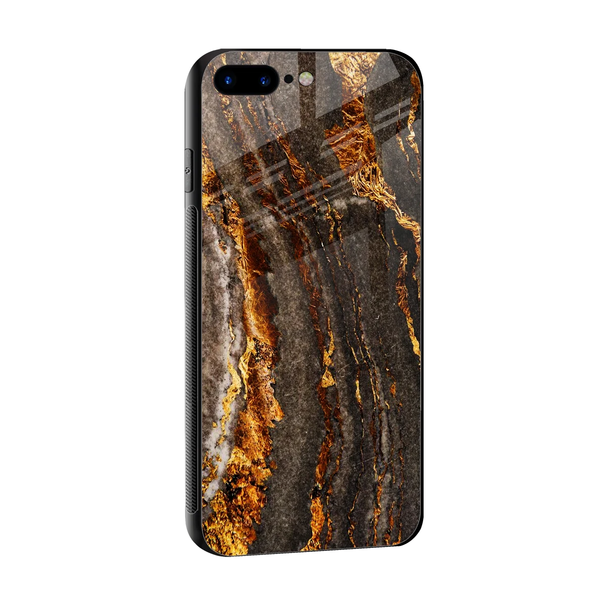 Golden Blaze sleek iphone 8 plus cover with tempered glass back and TPU edges