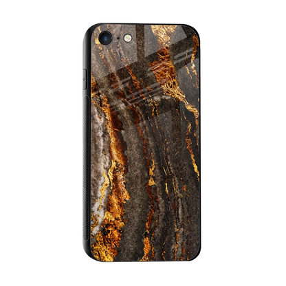 Golden Blaze sleek iphone 7 cover with tempered glass back and TPU edges