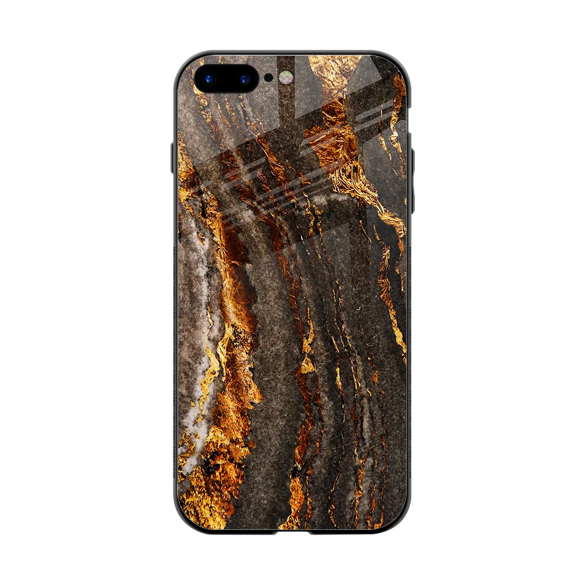Golden Blaze back phone cover | glass case for iphone 7 plus