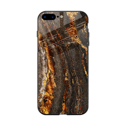Golden Blaze back phone cover | glass case for iphone 7 plus