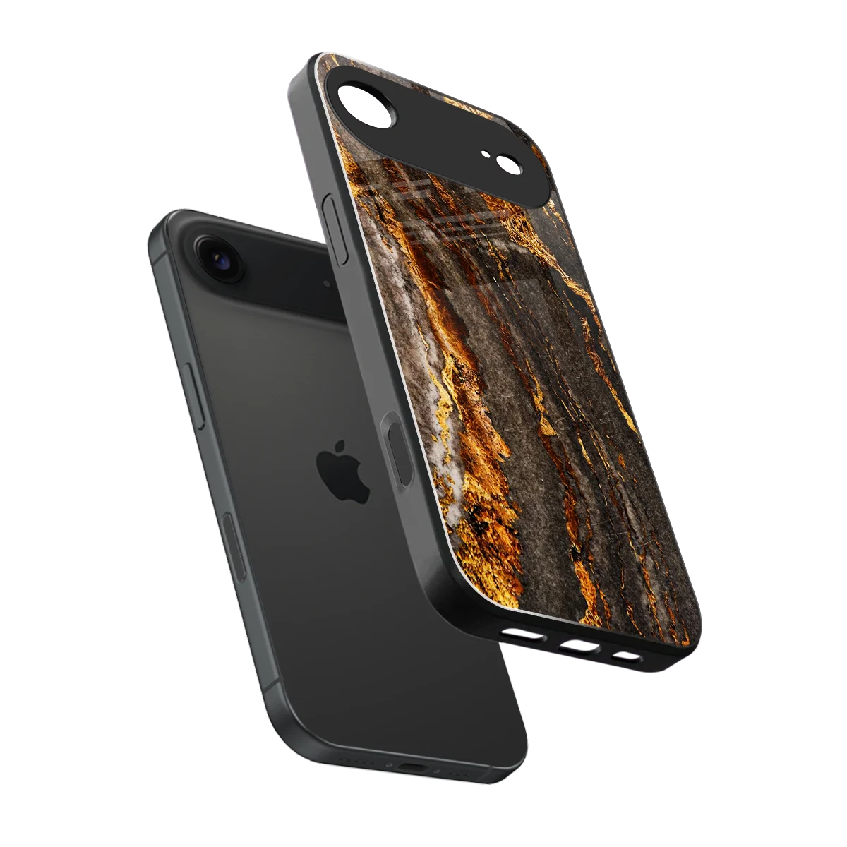 Golden Blaze sleek iphone air cover with tempered glass back and TPU edges