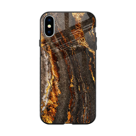 Golden Blaze back phone cover | glass case for iphone xs