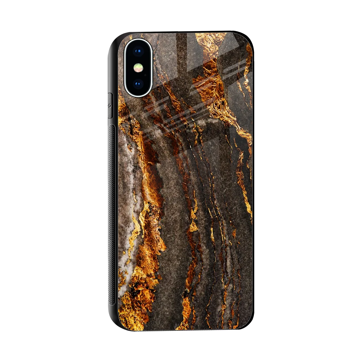 Golden Blaze sleek iphone x cover with tempered glass back and TPU edges