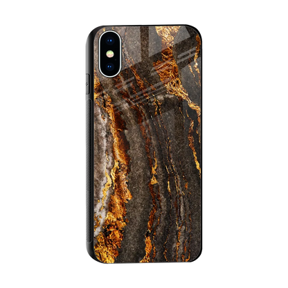 Golden Blaze sleek iphone x cover with tempered glass back and TPU edges