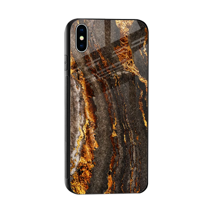 Golden Blaze sleek iphone xs max cover with tempered glass back and TPU edges