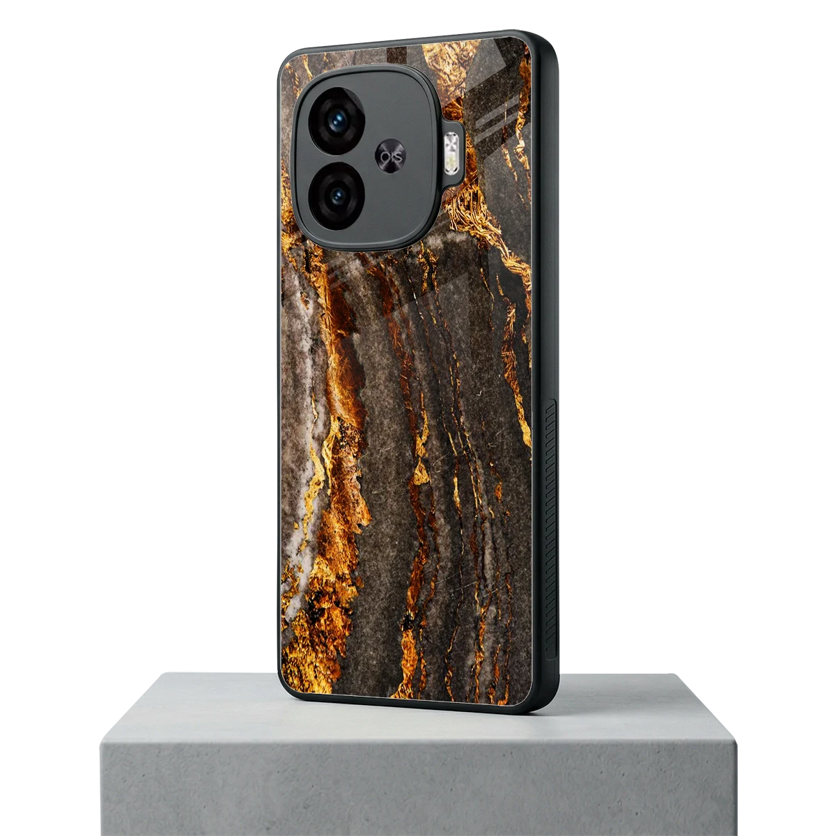 Golden Blaze iqoo neo 10r 5g mobile cover | shockproof glass phone case