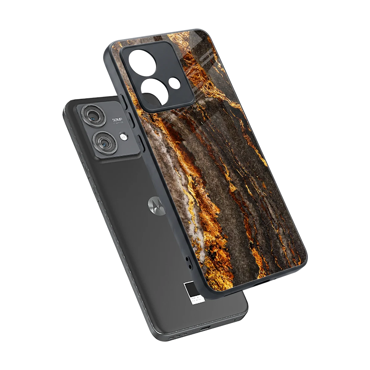 Golden Blaze sleek motorola edge 40 neo 5g cover with tempered glass back and TPU edges