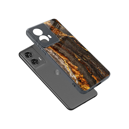 Golden Blaze sleek motorola edge 50 fusion cover with tempered glass back and TPU edges