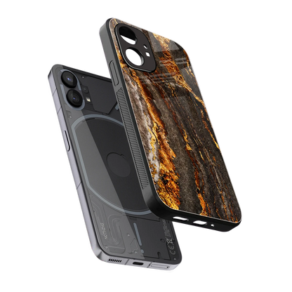 Golden Blaze sleek nothing phone 1 cover with tempered glass back and TPU edges