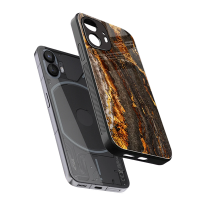 Golden Blaze sleek nothing phone 2 cover with tempered glass back and TPU edges