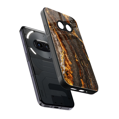 Golden Blaze sleek nothing phone 2a plus cover with tempered glass back and TPU edges