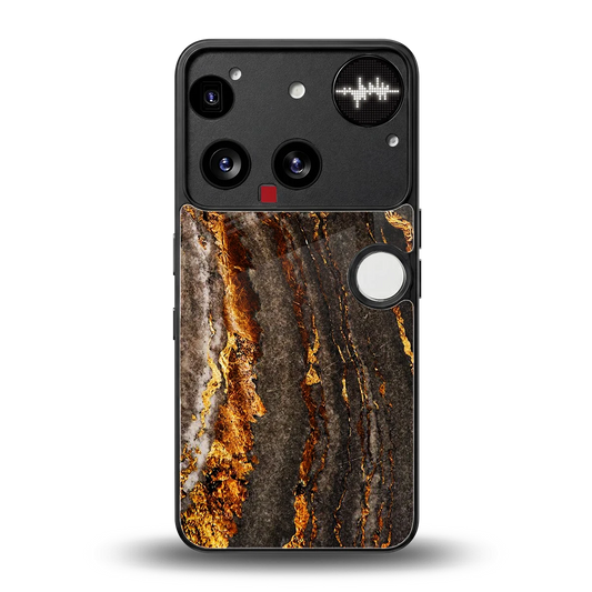 Golden Blaze back phone cover | glass case for nothing phone 3