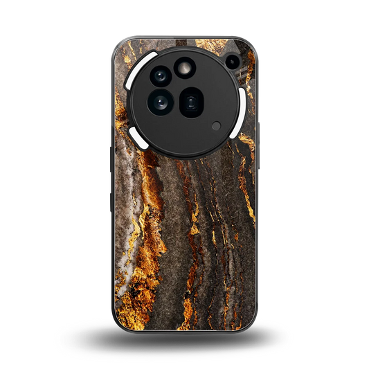Golden Blaze back phone cover | glass case for nothing phone 3a pro
